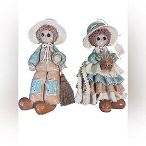 Vintage Dough Art Country Folk Wall Hanging Decor Made out of Bread Dough Clay